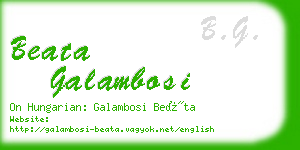 beata galambosi business card